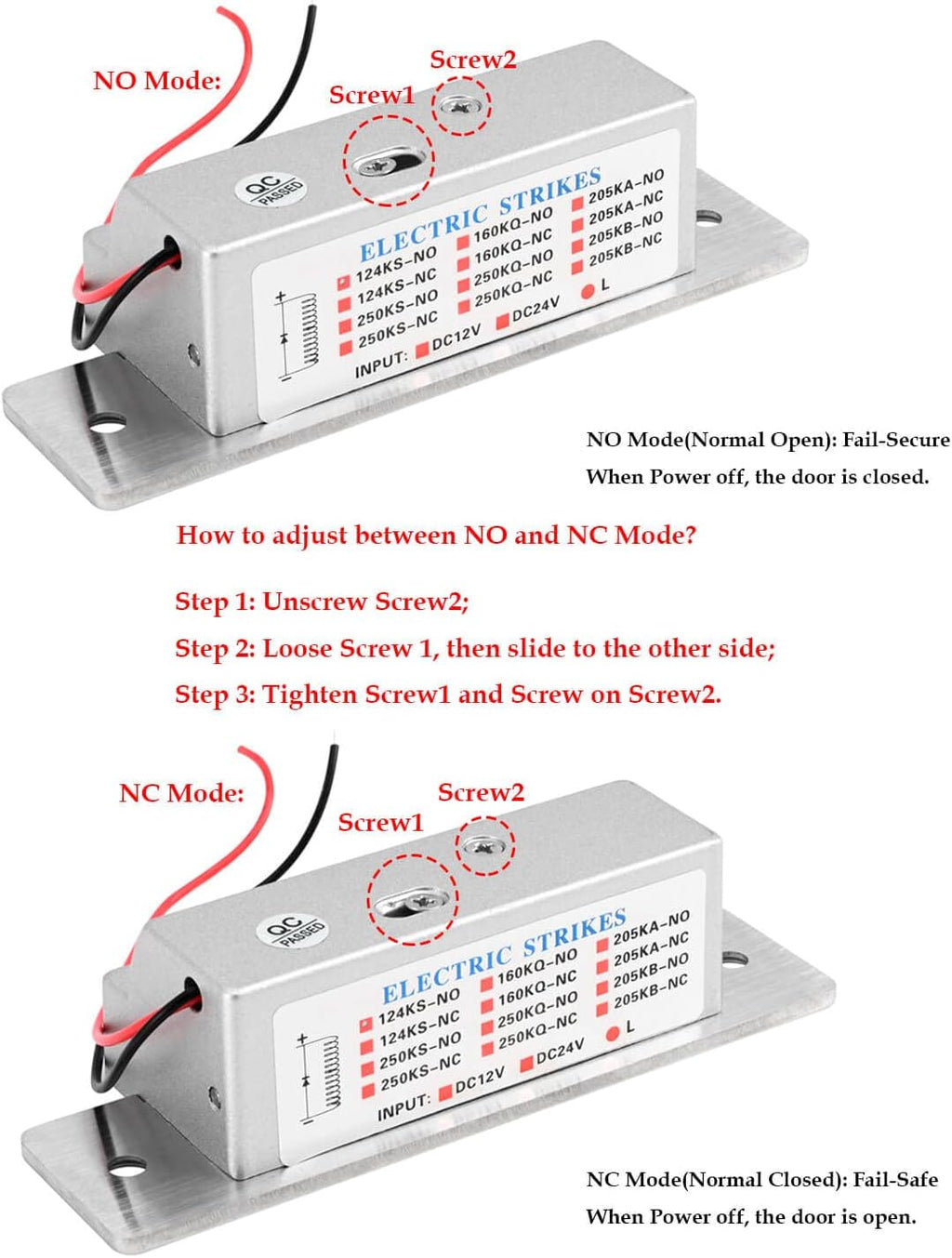 Door Access Control System RFID Keypad Electric Strike Lock Kit with Exit Button Doorbell Chime Remote Control