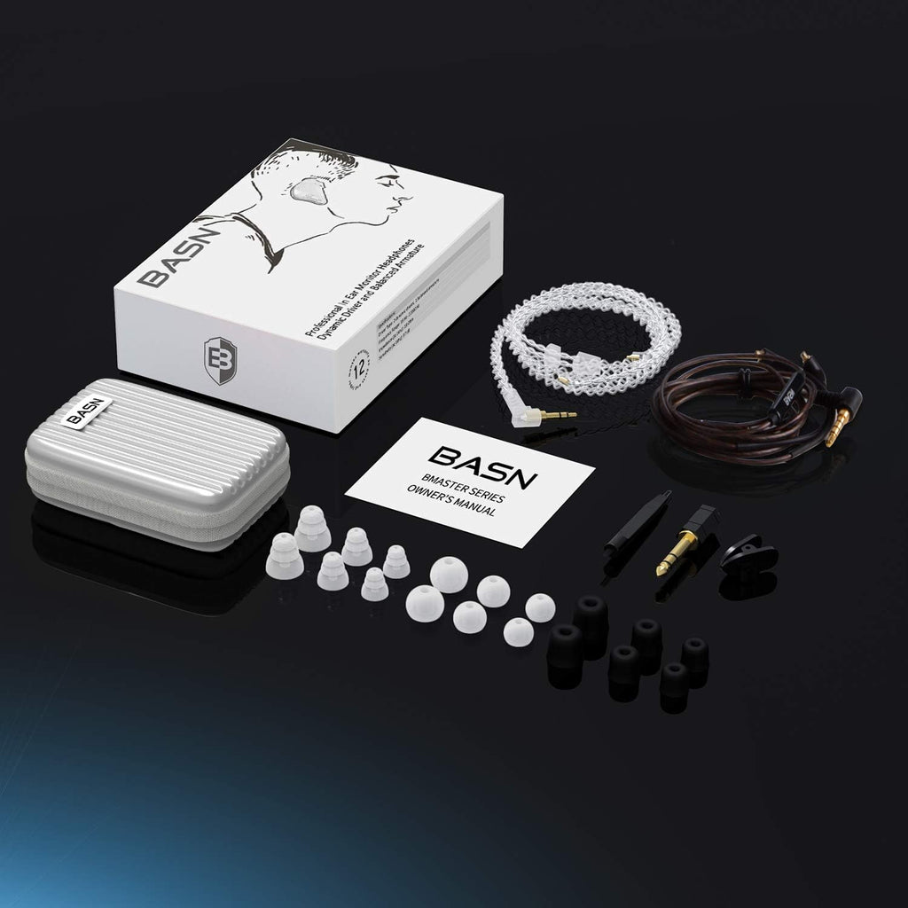 Bmaster Triple Drivers in Ear Monitor Headphone with Two Detachable Cables Fit in Ear Suitable for Audio Engineer