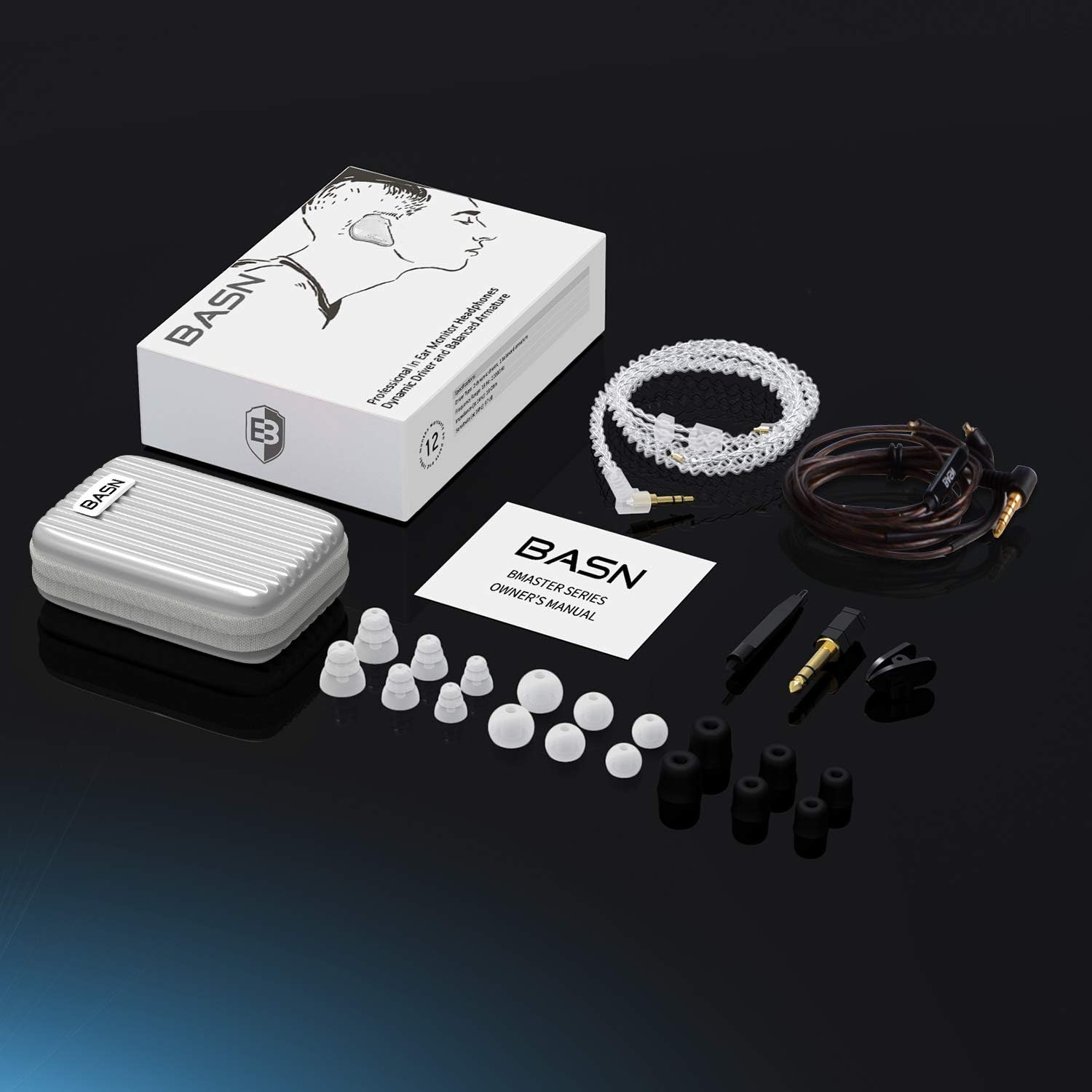 Bmaster Triple Drivers in Ear Monitor Headphone with Two Detachable Cables Fit in Ear Suitable for Audio Engineer
