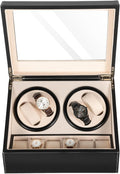 Leather Automatic Watch Winder Box, Quiet Motor with Adjustable Rotation Modes