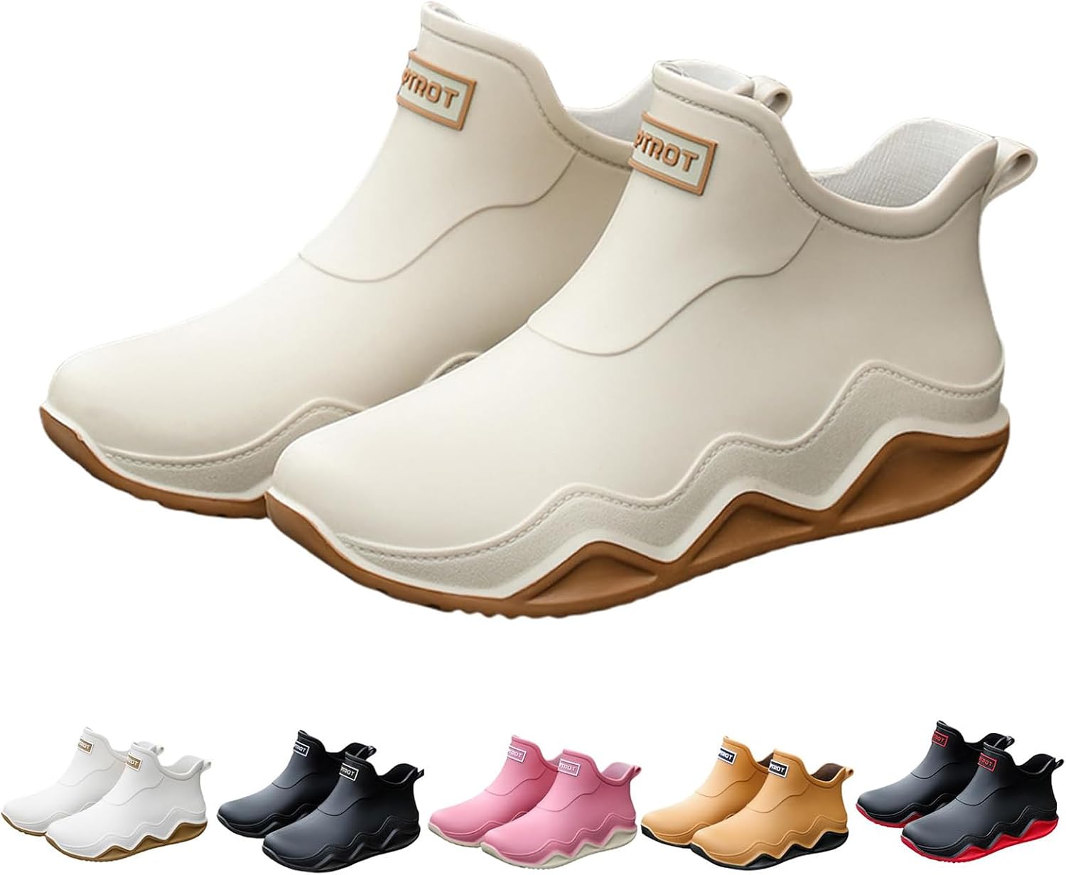 Short Rain Boots Women Men Non-Slip Wear-Resistant Waterproof Rain Shoes for Outdoor Work Boating Camping