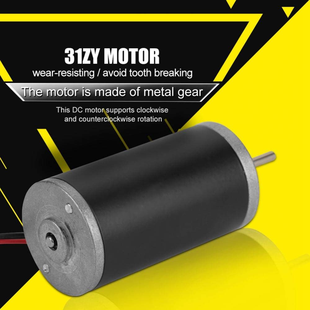 24V 5000RPM DC Motor, Metal Gear Pure Copper Coil