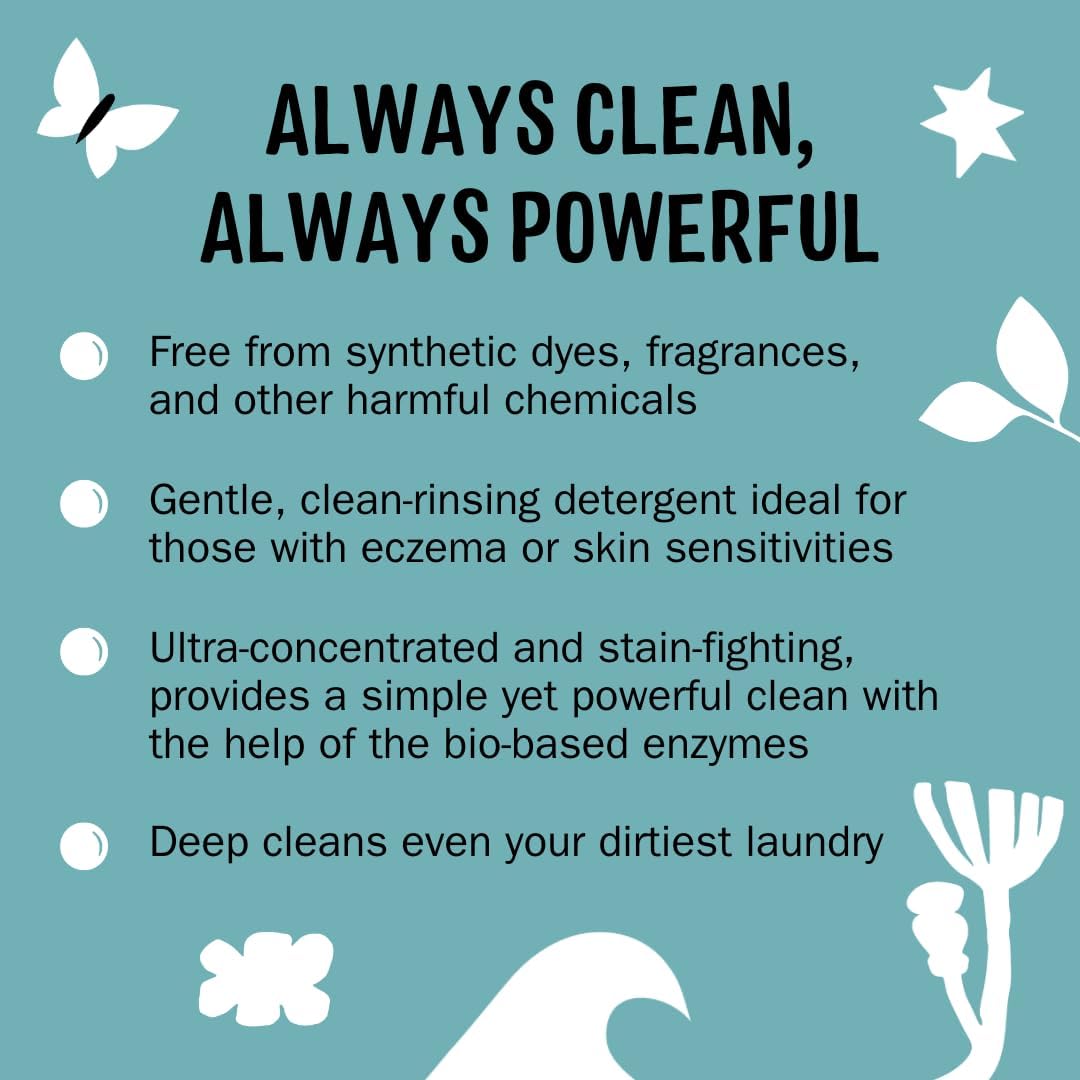 Liquid Laundry Detergent | Clean Laundry Detergent Soap for Sensitive Skin | 2x Concentrated, High Efficiency (HE) |