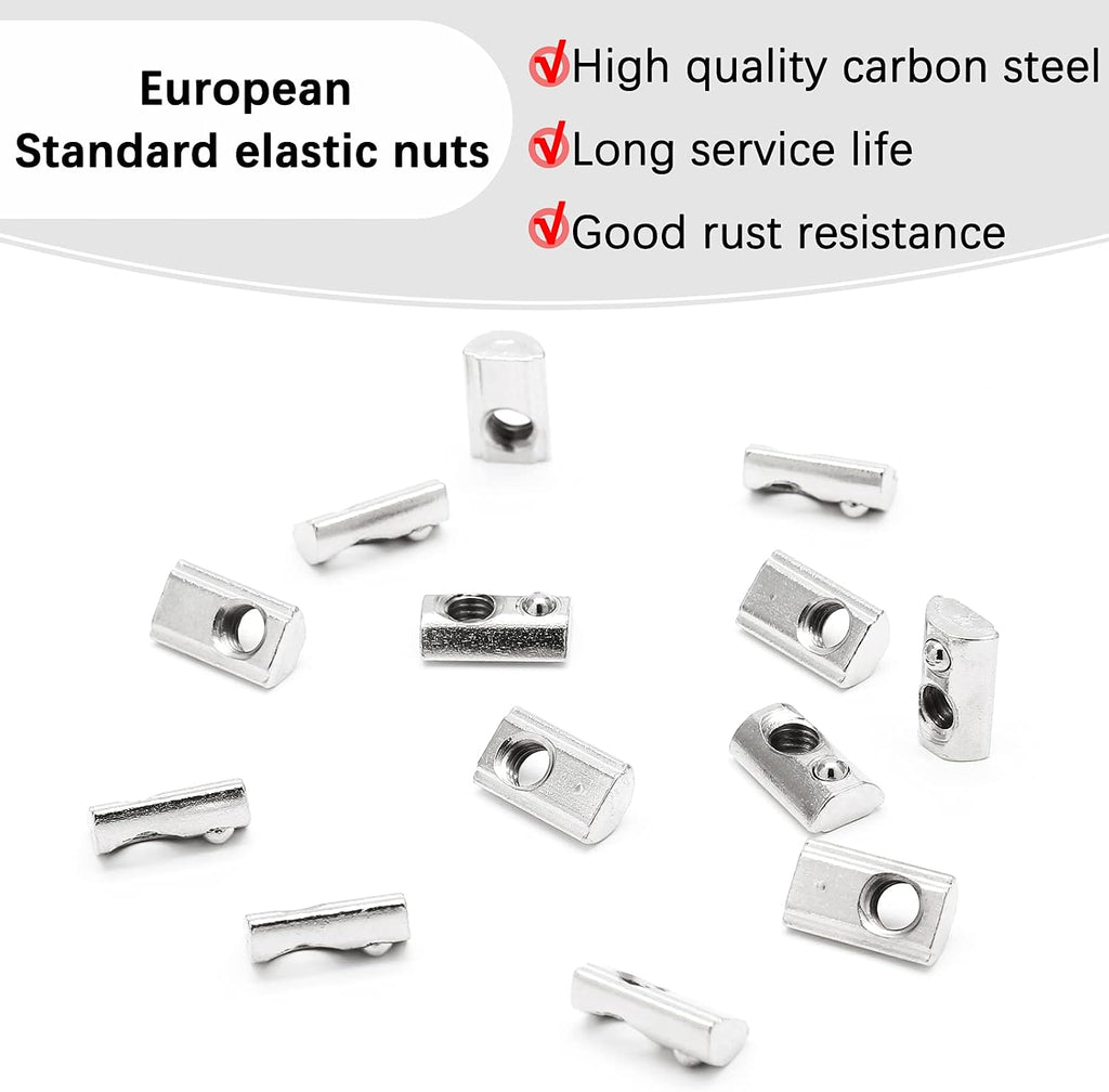 2020 Series M5 Half Round Roll in Spring T Nuts, 50 Pcs