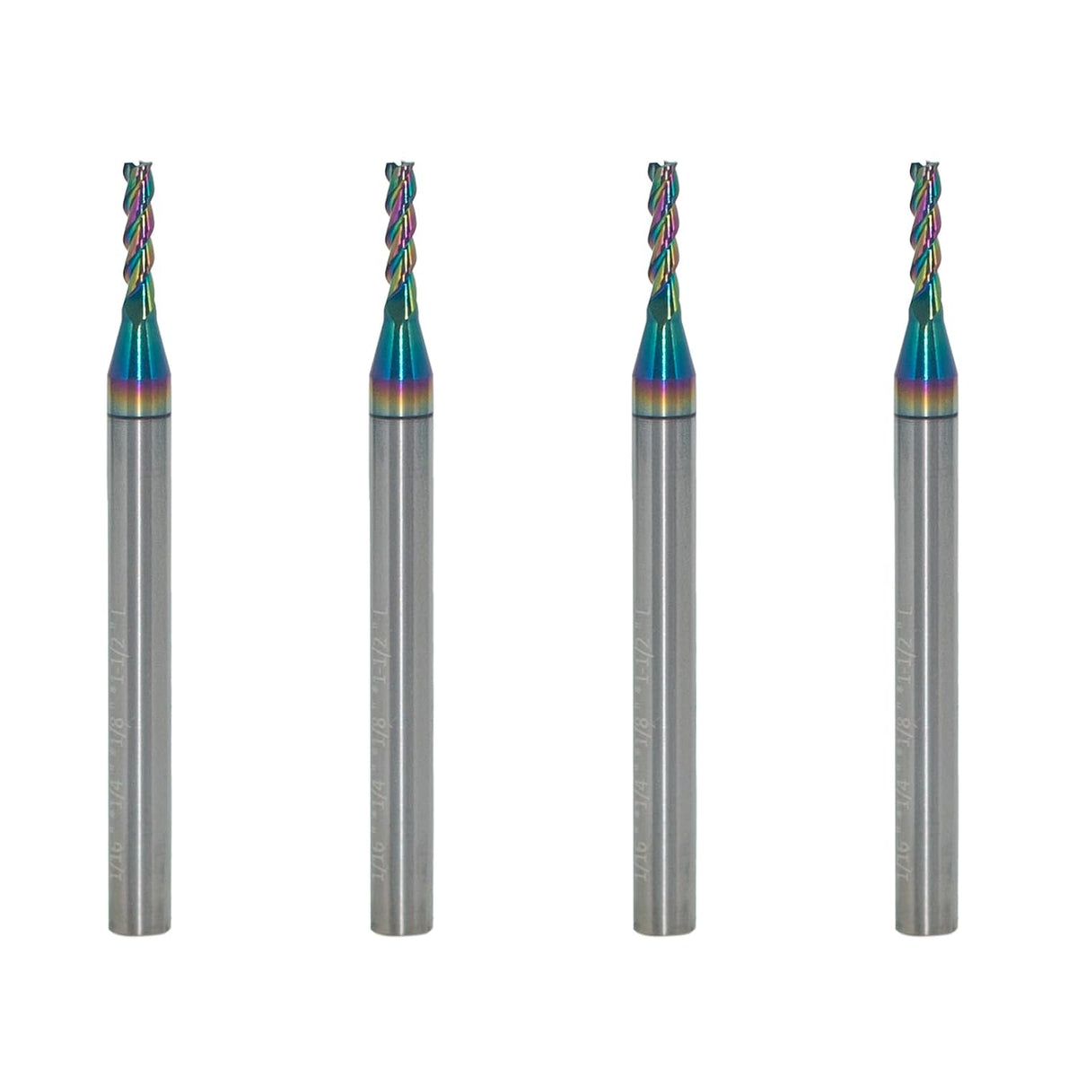 1/16" Carbide Square End Mill, 3 Flute, DLC Coating, 4 Pcs