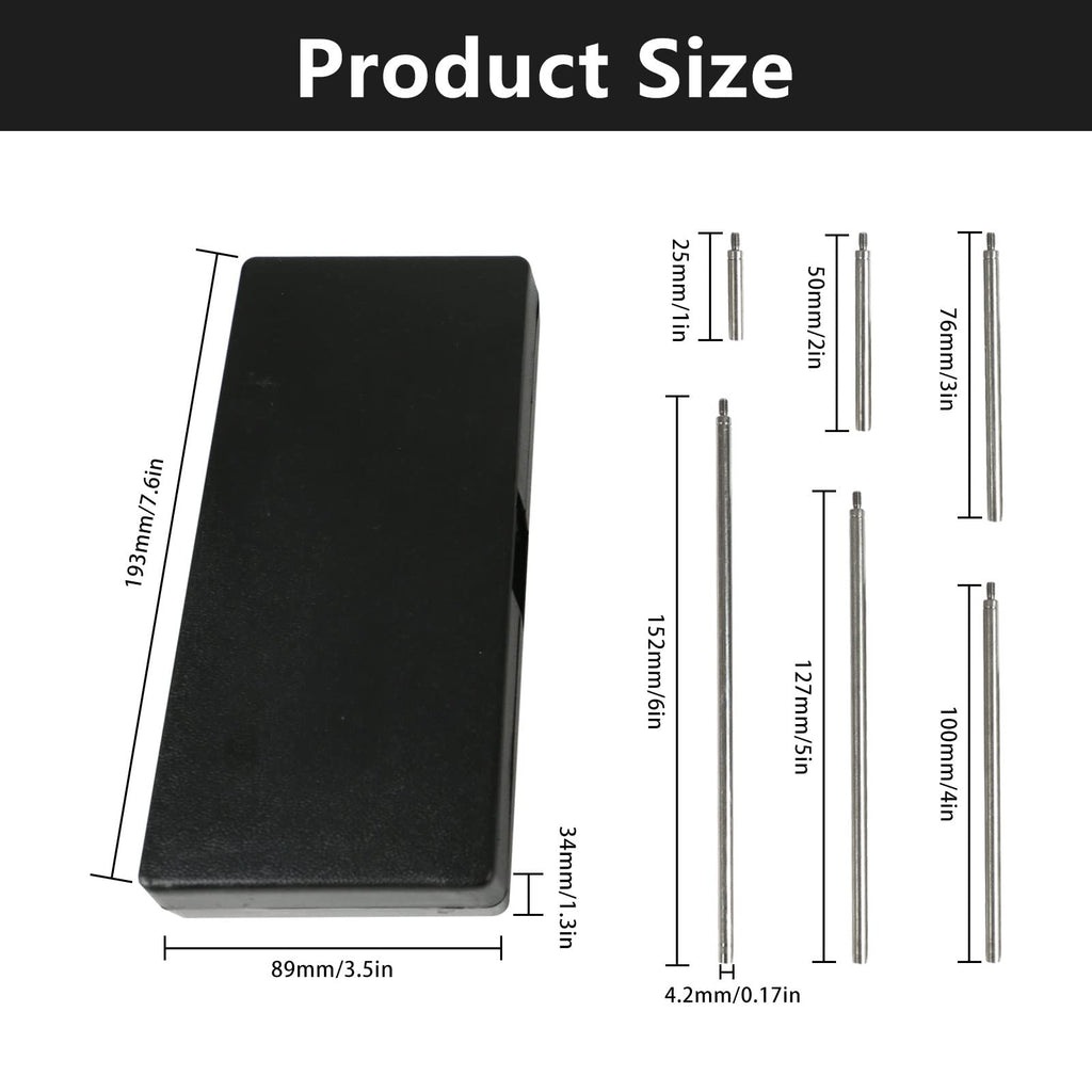 Dial Indicator Extension Stem Rod, 6 Pieces, 4.2mm Diameter