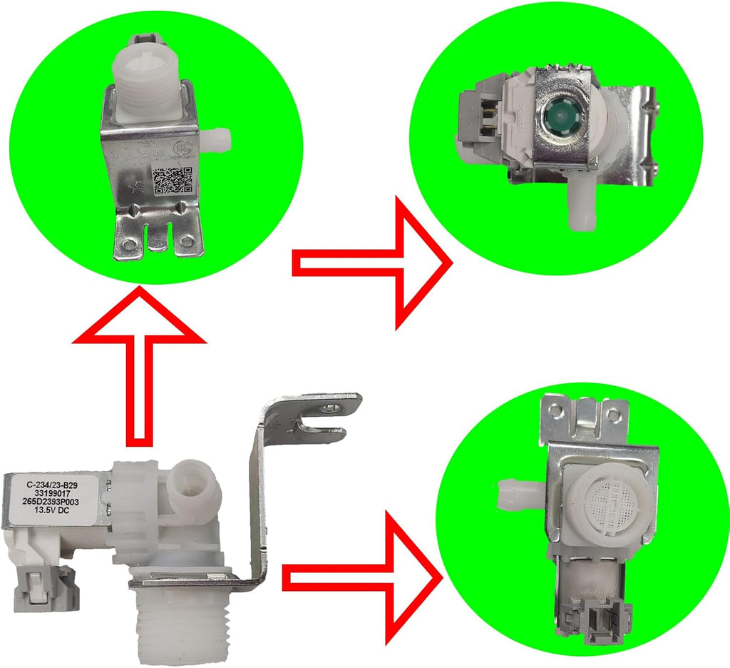 WD15X24213 WD15X22999 WD15X26140 Dishwasher Valve Kit for GE – White Plastic OEM Replacement,Replaces 4547181 AP6286892 PS12342758 EAP12342758 WD15X20119 WD15X21340