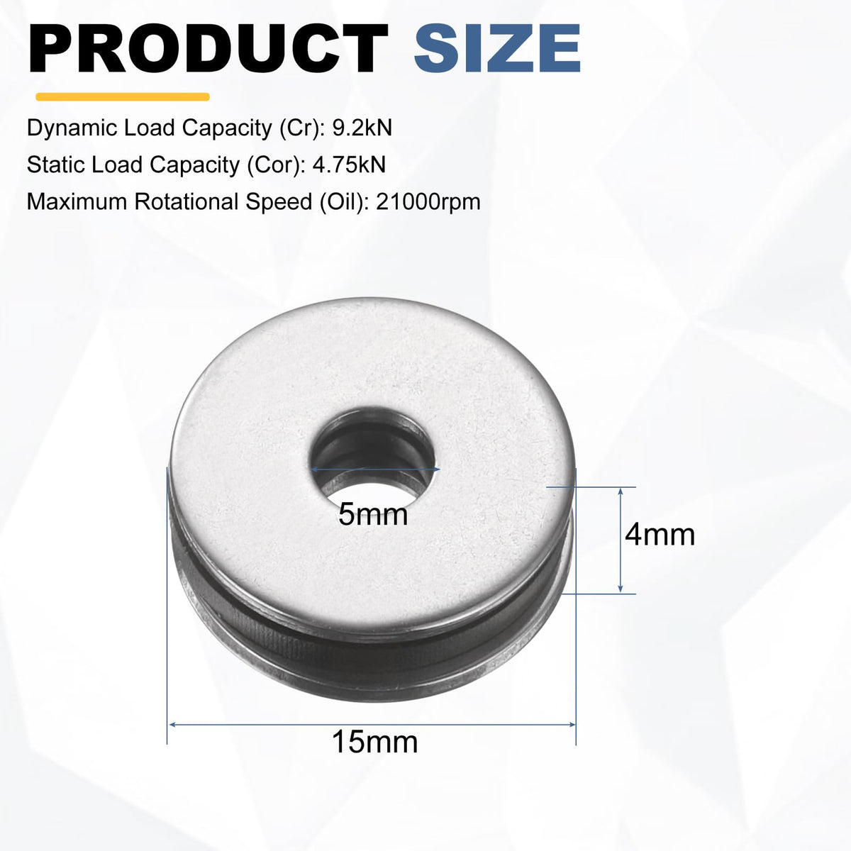 uxcell AXK0515 Thrust Needle Roller Bearings ID 5mm OD 15mm T 4mm 4 Sets