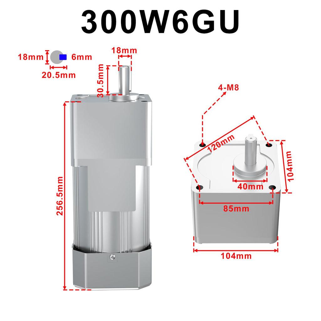 Bemonoc Larger Power 300W 110/120V 75RPM(18K) High Torque AC Gear Reducer Motor, AC Variable Speed Motor Output Shaft Dia 18mm with Speed Controller CW CCW for Production Line