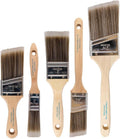 Paint Brushes, 5-Piece Paint Brush Set, Flat & Angle Brushes for Walls, Trim, Cabinets, Interior & Exterior Latex and