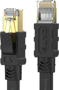 Cat 8 Ethernet Cable 50FT, 40Gbps Flat RJ45 LAN Network Cable | Flat shielded Cat 8 cable supports 40Gbps/2000MHz for