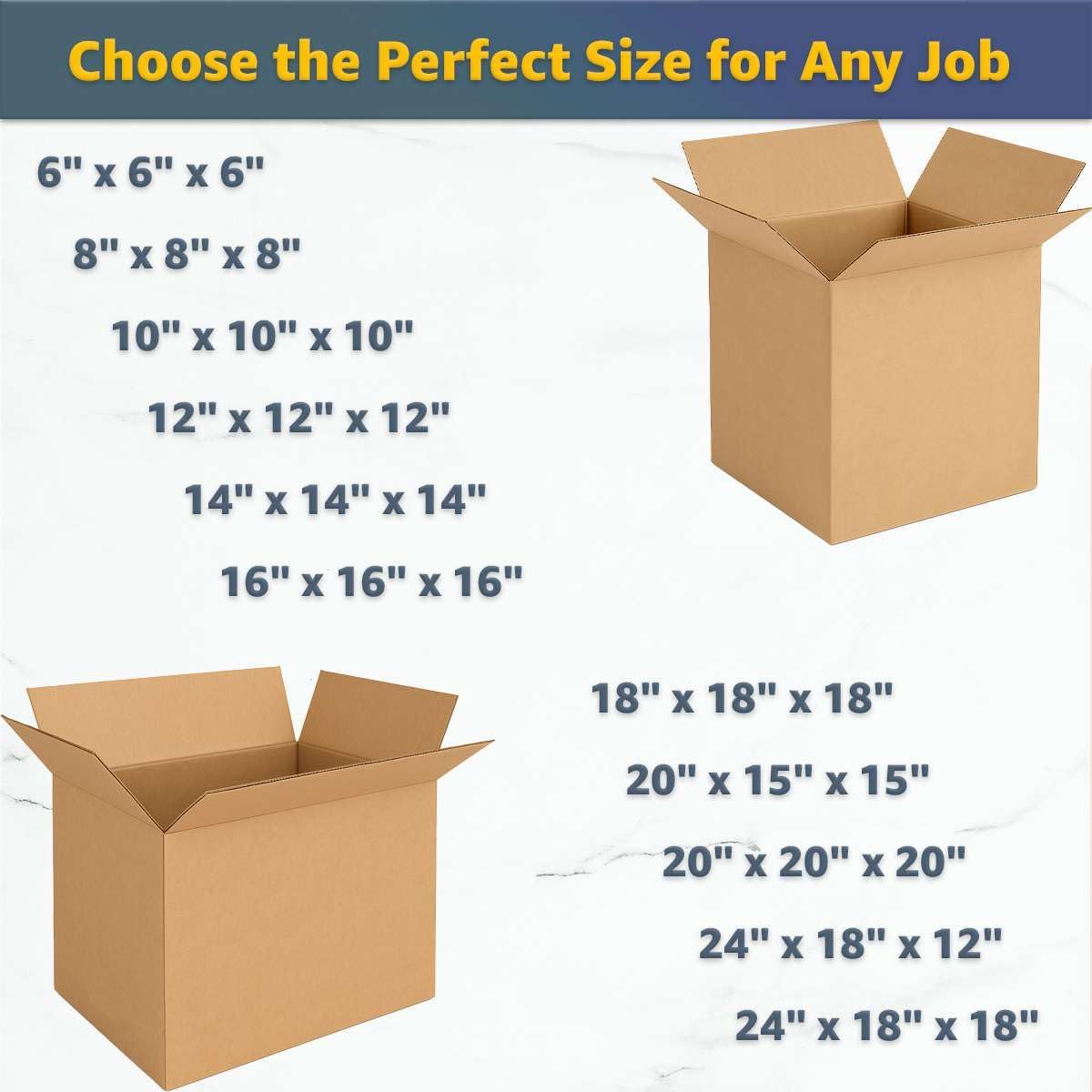 16" x 16" x 16" Kraft Corrugated Shipping Box - 25 Pack - Large Cube RSC Box for Moving, Storage, Packing - Single