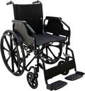 Wheelchairs for Adults Lightweight Foldable, 18" Seat Wheelchair, Flip-Up Arms & Removable Footrests, Portable