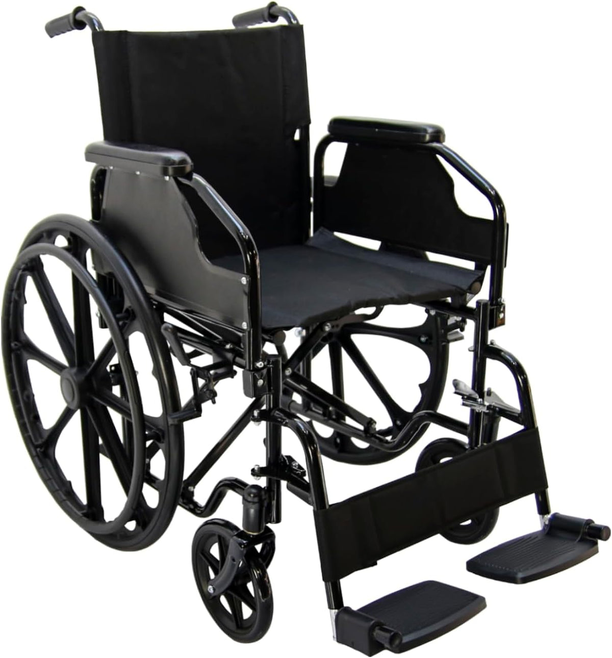 Wheelchairs for Adults Lightweight Foldable, 18" Seat Wheelchair, Flip-Up Arms & Removable Footrests, Portable