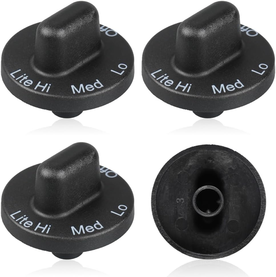 4 Pcs 71001641 Cooktop Burner Control Knob Fit for Jenn Air Downdraft Range