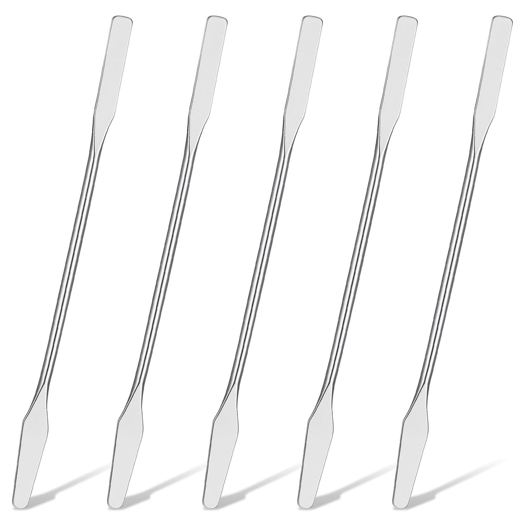 5 Pcs Lab Spatula, Small Stainless Steel Micro Spatula (Silver)