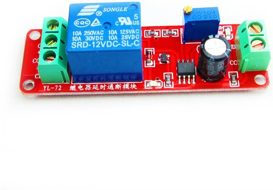 HiLetgo 5pcs NE555 DC 12V Delay Timer Switch Adjustable Module 0 to 10 Second