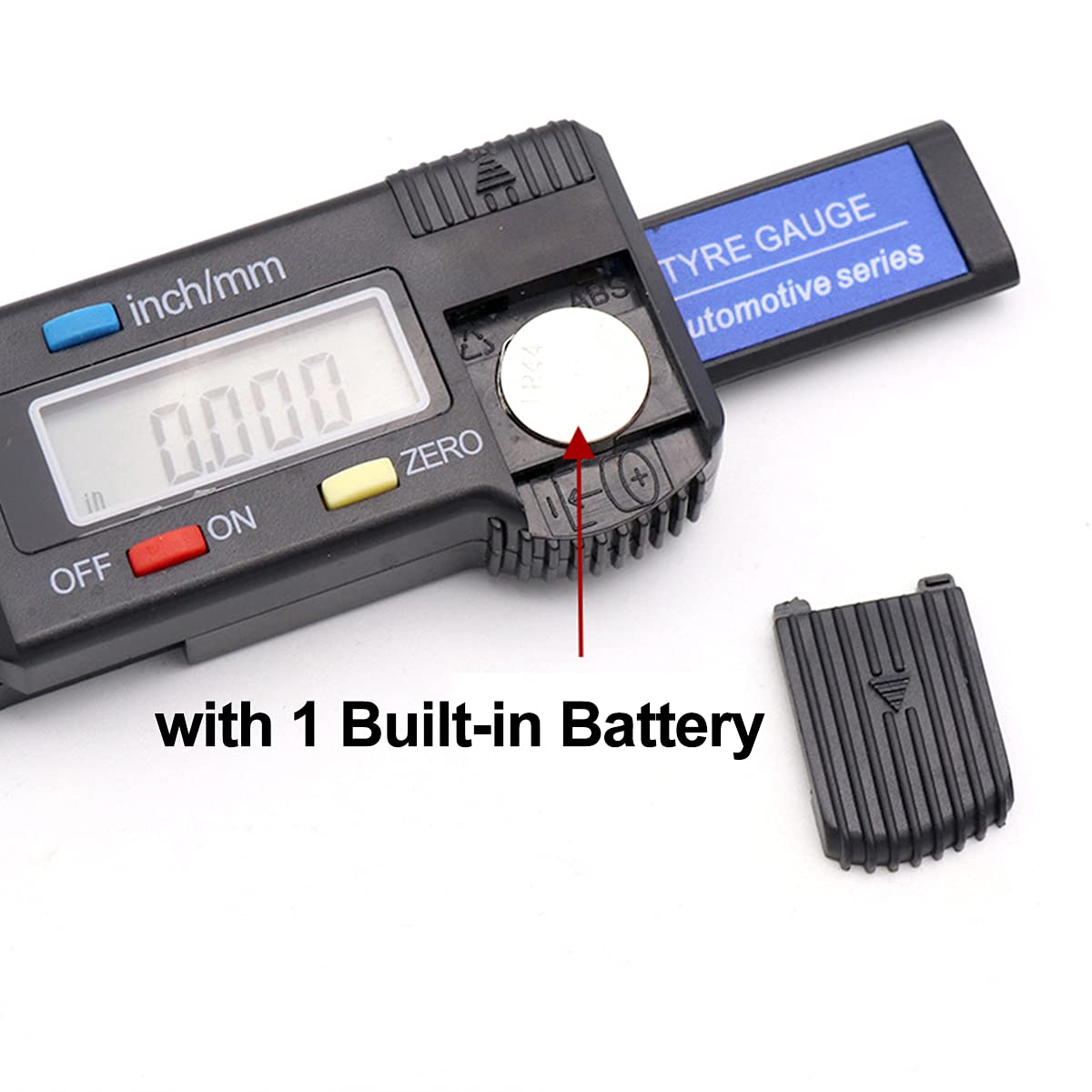 Digital Tire Tread Depth Gauge with LCD Screen, 0-1" Tread Checker, Black