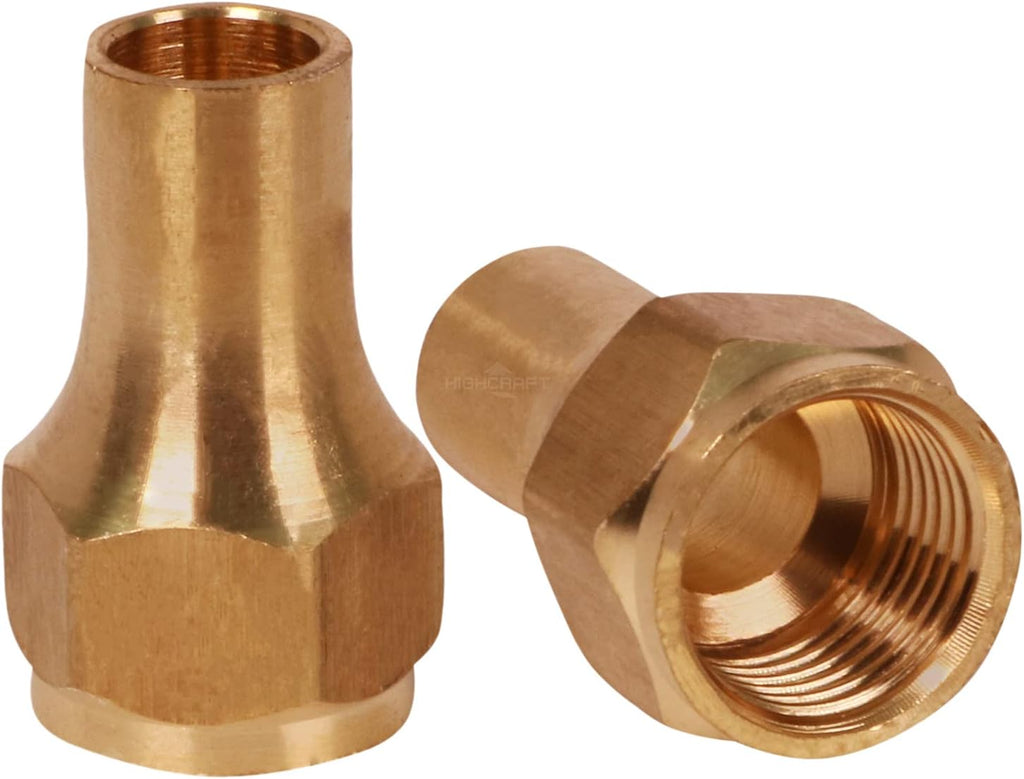 Highcraft G41M-38 Brass Long Nut for Flare Pipe Fittings; 3/8" O.D. Connection