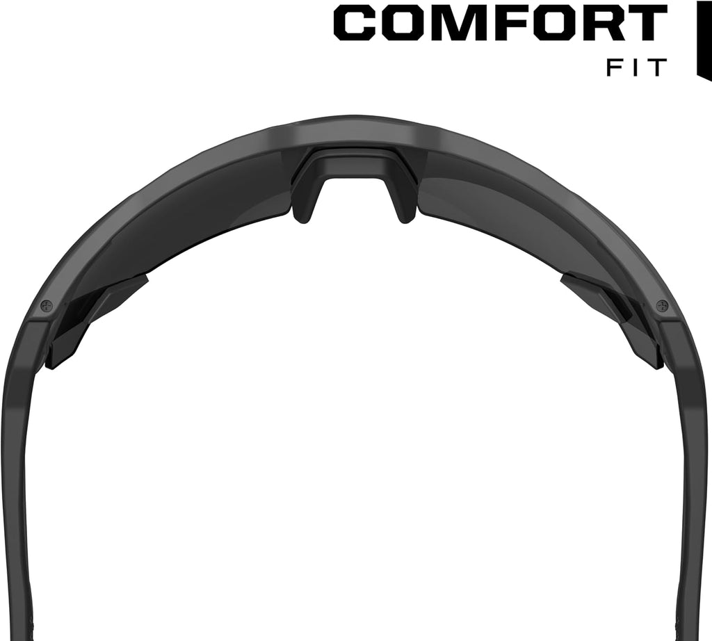 : Vision Type-E Safety Glasses with Advanced Anti Fog, Scratch Resistant, Black Half Framed Protective Eyewear