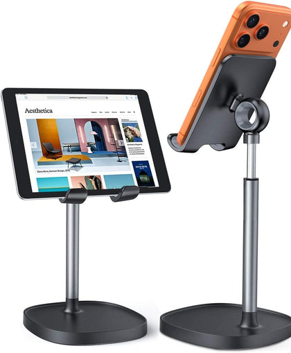 Cell Phone Stand Phone Holder for Desk Office Decor, Office Desk Accessories Women PC Gaming Essentials iPhone Stand