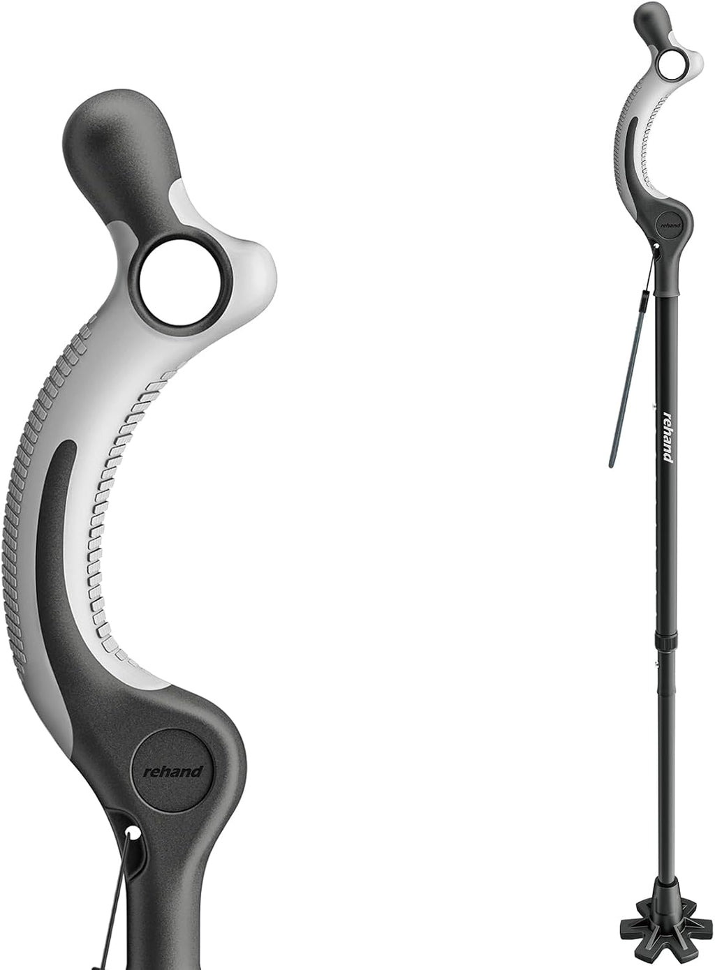 Adjustable Walking Cane for Seniors Adults - Ergonomic Anti-Slip Grip, 10 Height Settings (40"-49"), 350lbs Weight