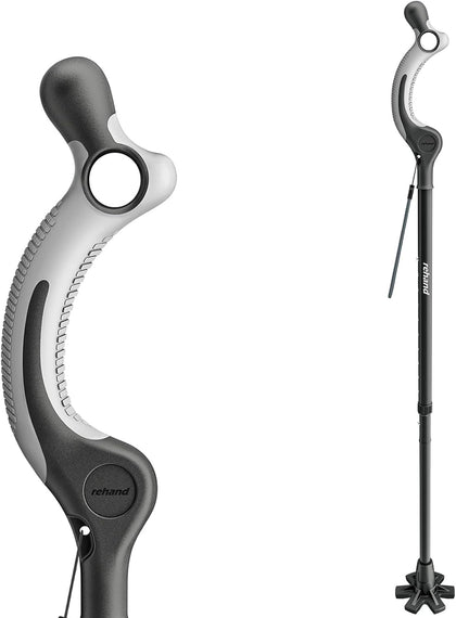 Adjustable Walking Cane for Seniors Adults - Ergonomic Anti-Slip Grip, 10 Height Settings (40"-49"), 350lbs Weight