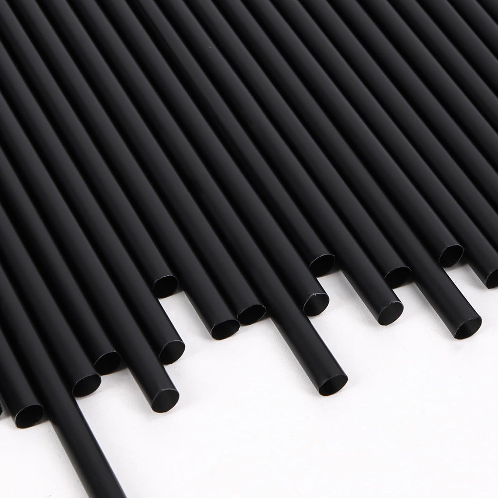 10.3" Disposable Plastic Drinking Straws, 500 Pack, Black