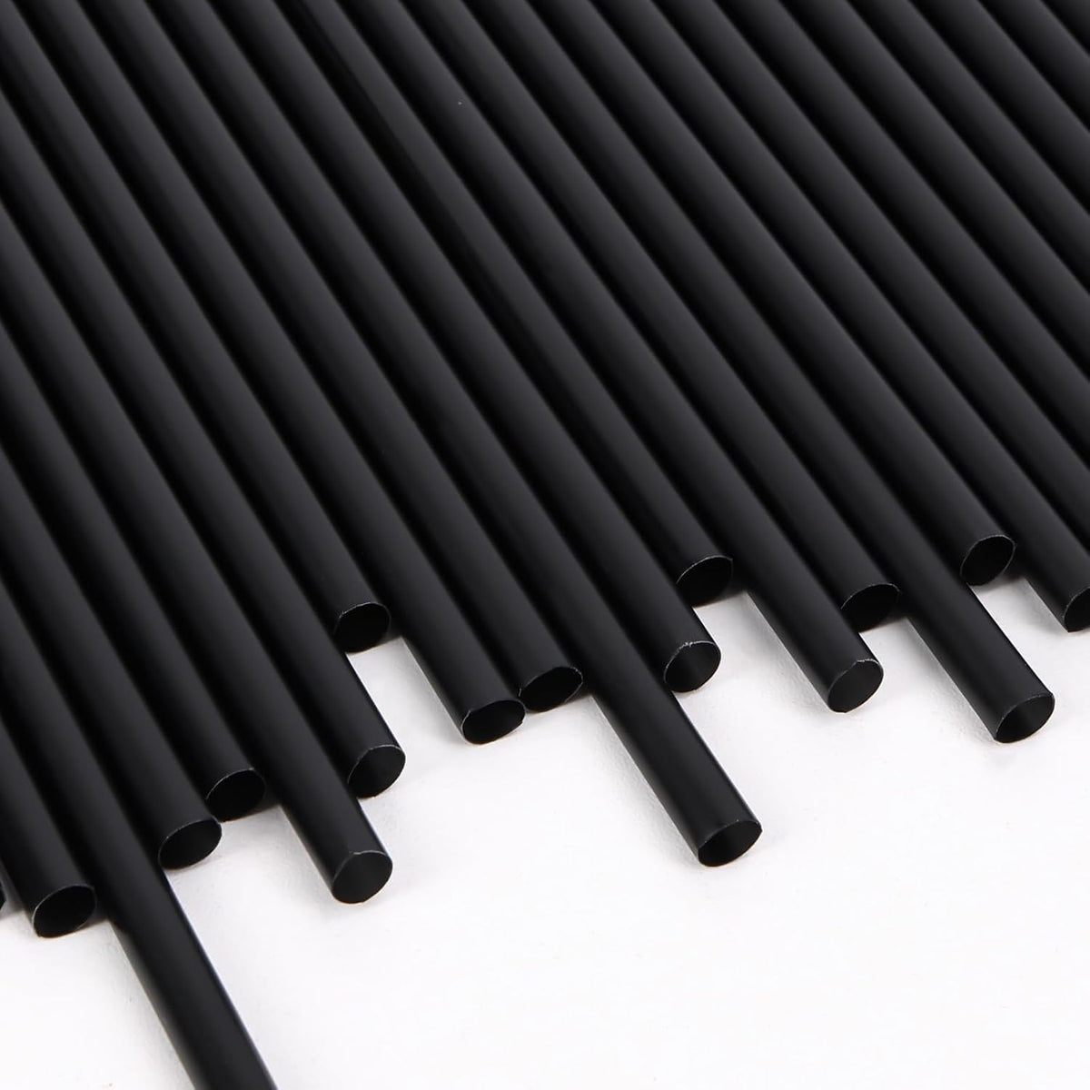 10.3" Disposable Plastic Drinking Straws, 500 Pack, Black