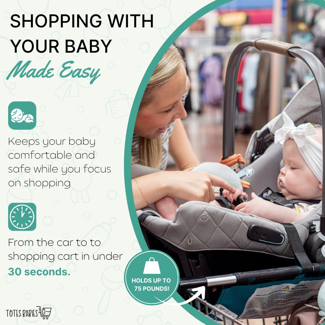 Car Seat Carrier for Shopping Carts, Allows Babies, Newborns, Infants and Toddlers to Stay Snug or Sleeping in Car