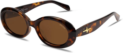 Retro Oval Polarized Sunglasses for Women Men 90s Vintage UV400 Protection Tiny Sun Glasses SJ2286 | UV400 Protection