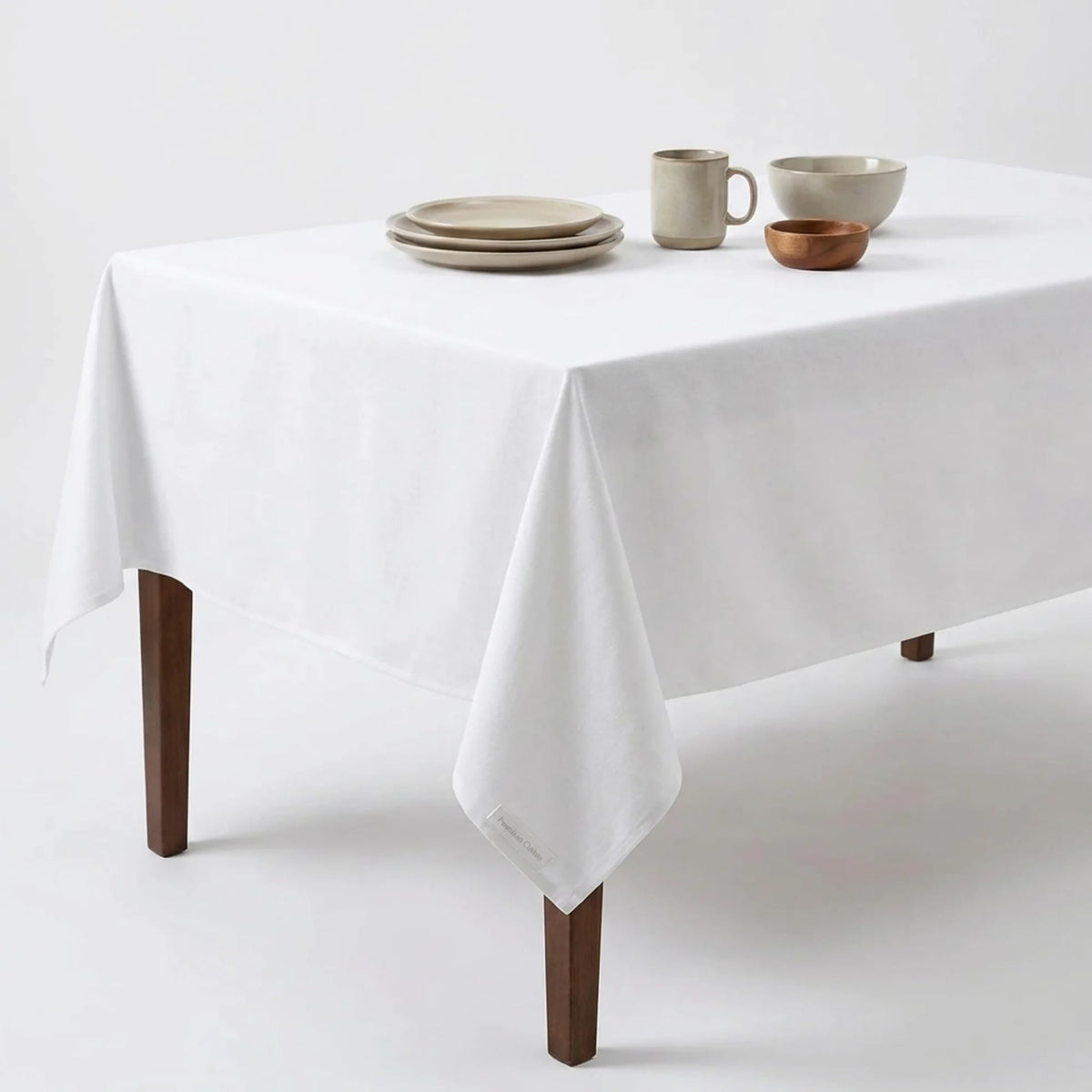 Tablecloth Cotton Tabletop 60x84 (6-8 Seats) White