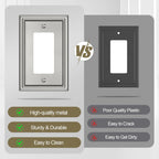 Brushed Nickel Metal Single Decorator Switch Covers Wall Plate,6 Pack