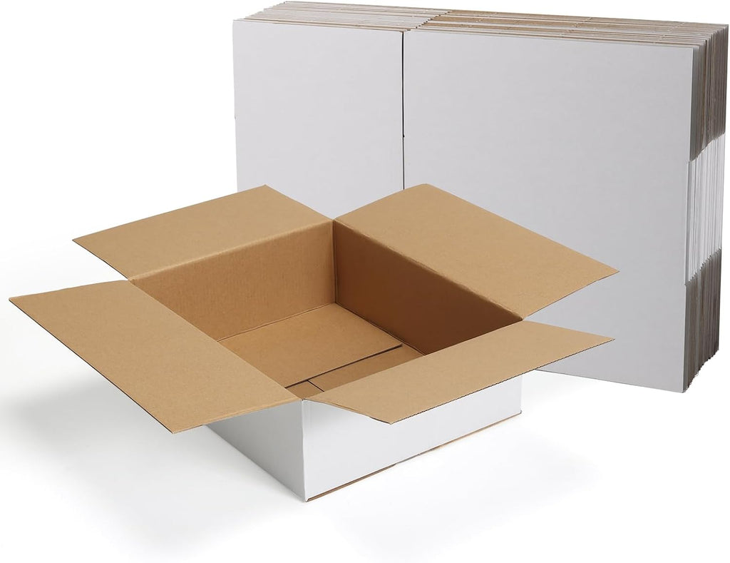 12x10x4 Shipping Boxes 15 Pack, White Packing Mailing Boxes