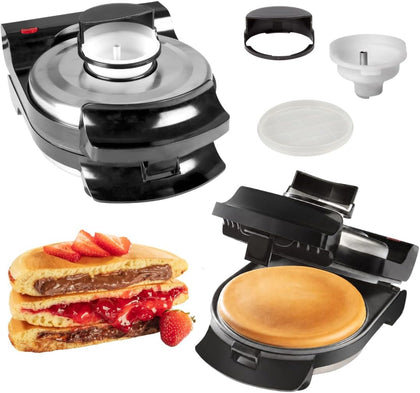 Electric Stuffed Pancake Maker, Make a GIANT Stuffed Waffle or Pan Cake | Takes Minutes, Add Fillings for Delicious