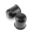 2Pcs 3.74" Stainless Trailer Wheel Center Caps, 4.33" H Matte Black