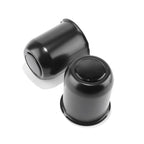 2Pcs 3.74" Stainless Trailer Wheel Center Caps, 4.33" H Matte Black