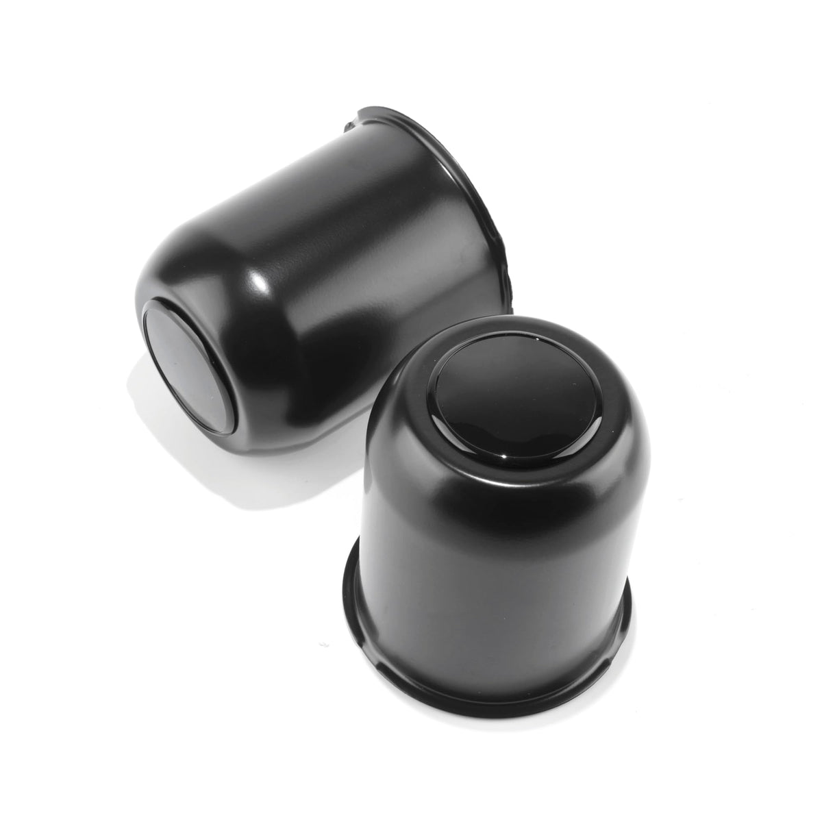 2Pcs 3.74" Stainless Trailer Wheel Center Caps, 4.33" H Matte Black