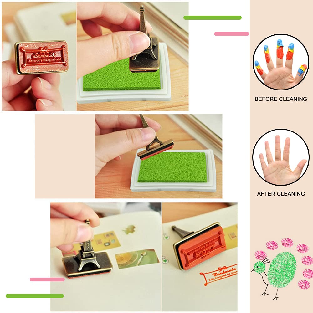 40 Color Craft Ink Stamp Pads Set, Ink Pads for Rubber Stamps