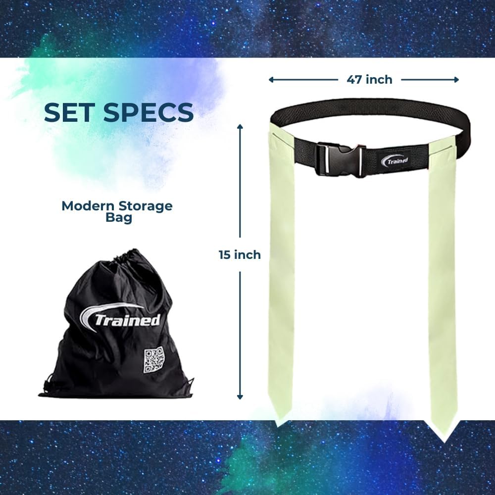 Glow in the Dark Flag Football Set – 2-Man Adjustable Flag Football Belts with Flags – Outdoor Flag Football Gear