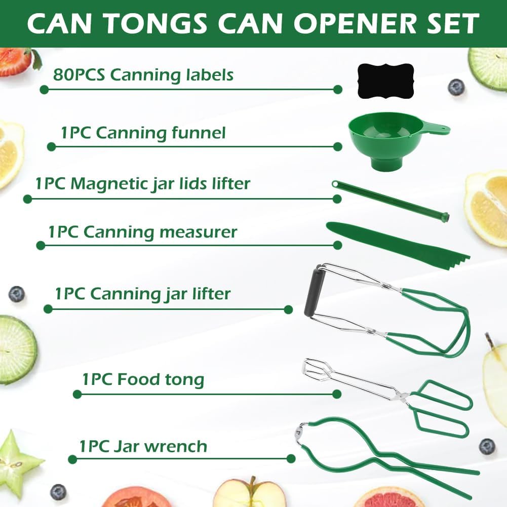 Canning Supplies Essentials Set, Canning Supplies Starter Kit, 7 Piece Set Includes Jar Lifter, Food Tong Jar Wrench