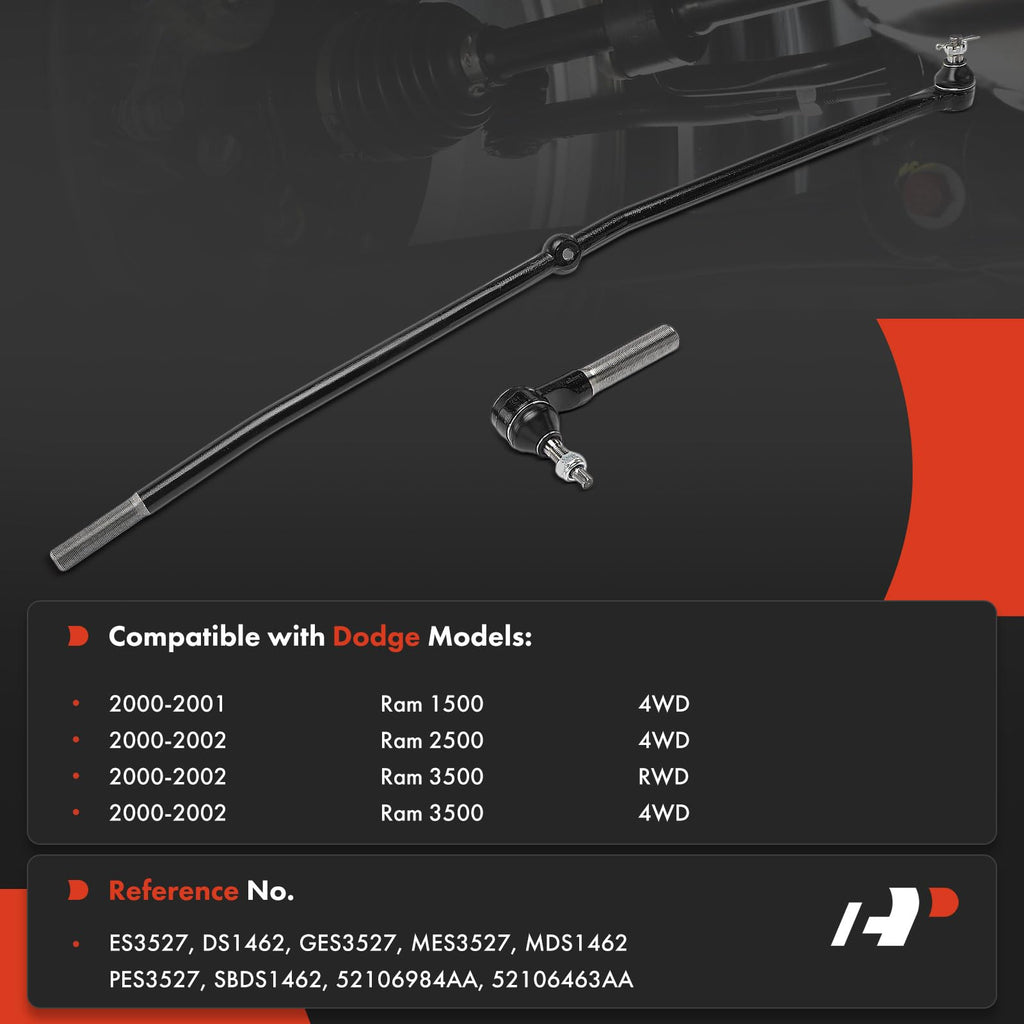 A-Premium 2 x Front Inner Tie Rod Ends, Compatible with Dodge & Ram