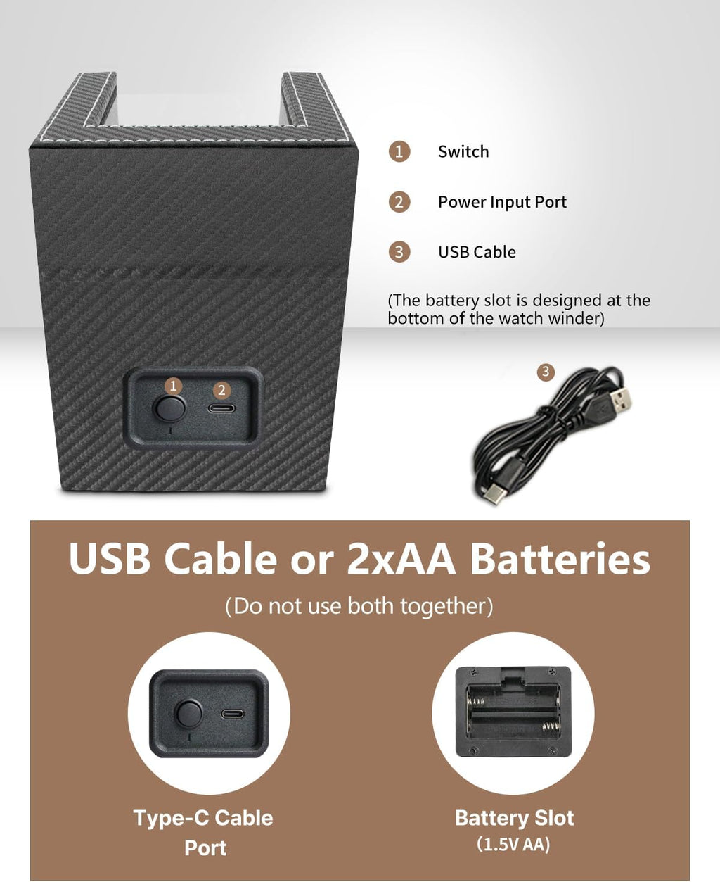 Watch Winder for Automatic Watches: Automatic Single Watch Winder Box | Japanese Quiet Motor, Anti-Magnetic Design