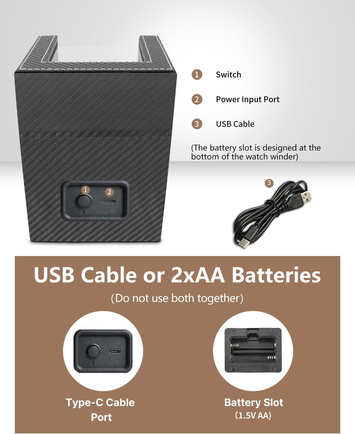 Watch Winder for Automatic Watches: Automatic Single Watch Winder Box | Japanese Quiet Motor, Anti-Magnetic Design