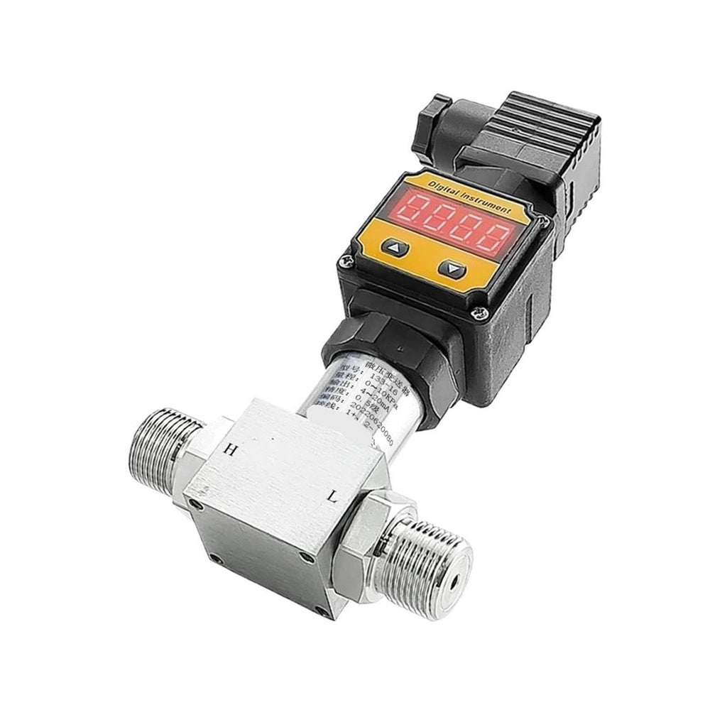 Differential Pressure Transmitter Integrated Digital Display Differential Pressure Sensor High Precision 4-20mA RS485 Measuremen(4-20mA-LED,1.0MPa)