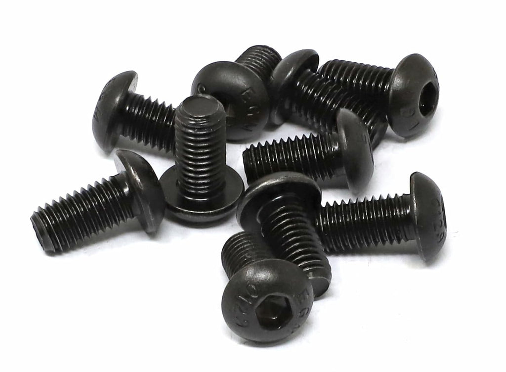 iexcell 10 Pcs M10 x 20mm Thread Pitch 1.5 mm Alloy Steel 12.9 Grade Hex Socket Button Head Cap Screws Bolts Kit, Black Oxide Finish