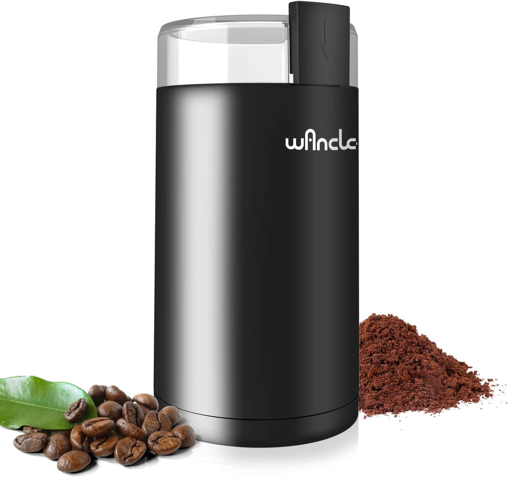 Electric Coffee Grinder, Spice Grinder, One Touch Coffee Mill for Beans, Spices and More, with Clean Brush Black