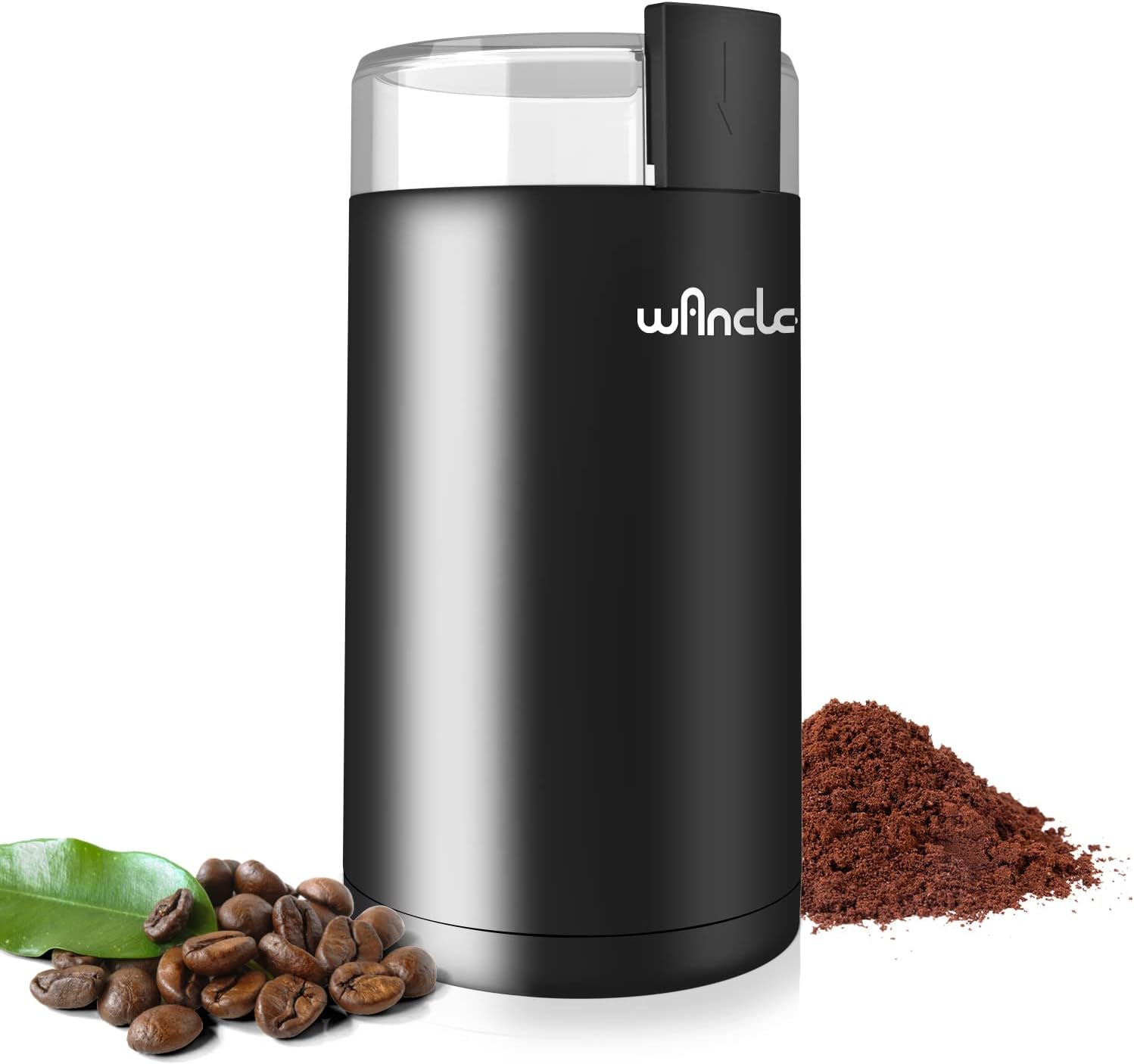 Electric Coffee Grinder, Spice Grinder, One Touch Coffee Mill for Beans, Spices and More, with Clean Brush Black