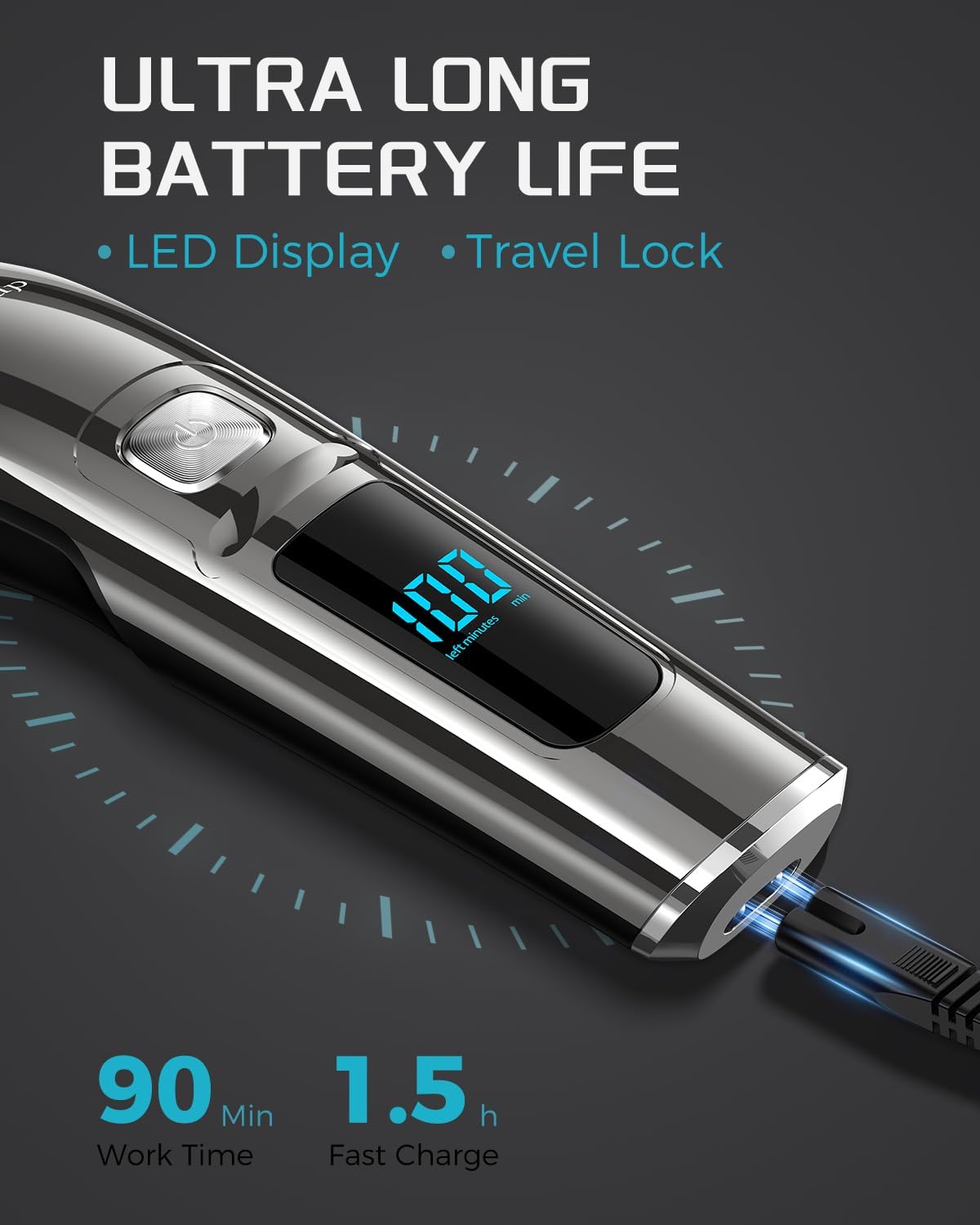 Beard Trimmer for Men - Electric Razor & Shaver, Cordless Hair Clippers Trimmers Set, IPX7 Waterproof Mens Grooming