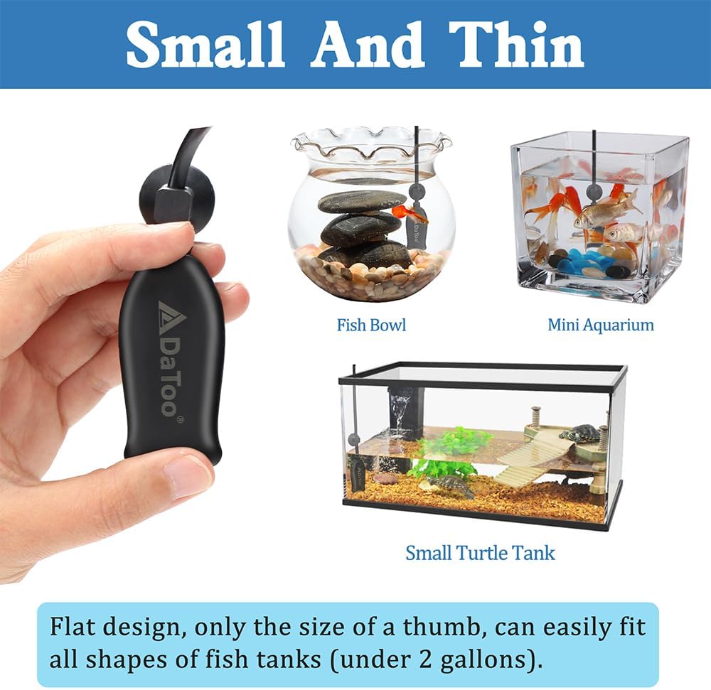 Super Mini Aquarium Heater 6 Watts Small Fish Tank Flat Heater 6W with Free Thermometer Strip Submersible Slim Betta